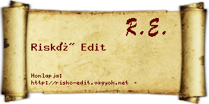 Riskó Edit névjegykártya